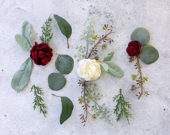 Loose Faux Greenery and Flower Bundle | Holiday Table Decor Styling | Christmas Table Centerpiece | Holiday Ideas | Natural Holiday Decor
