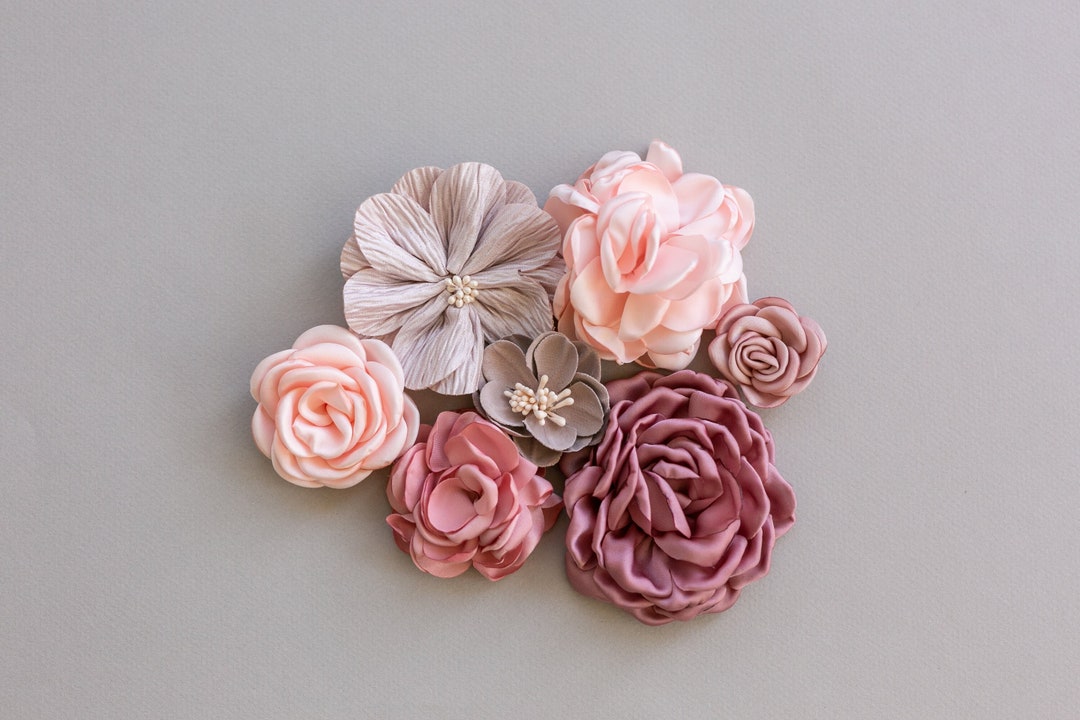 Fabric Flower Variety Bundle Pink Flower Pack Whimsical Pink Fabric