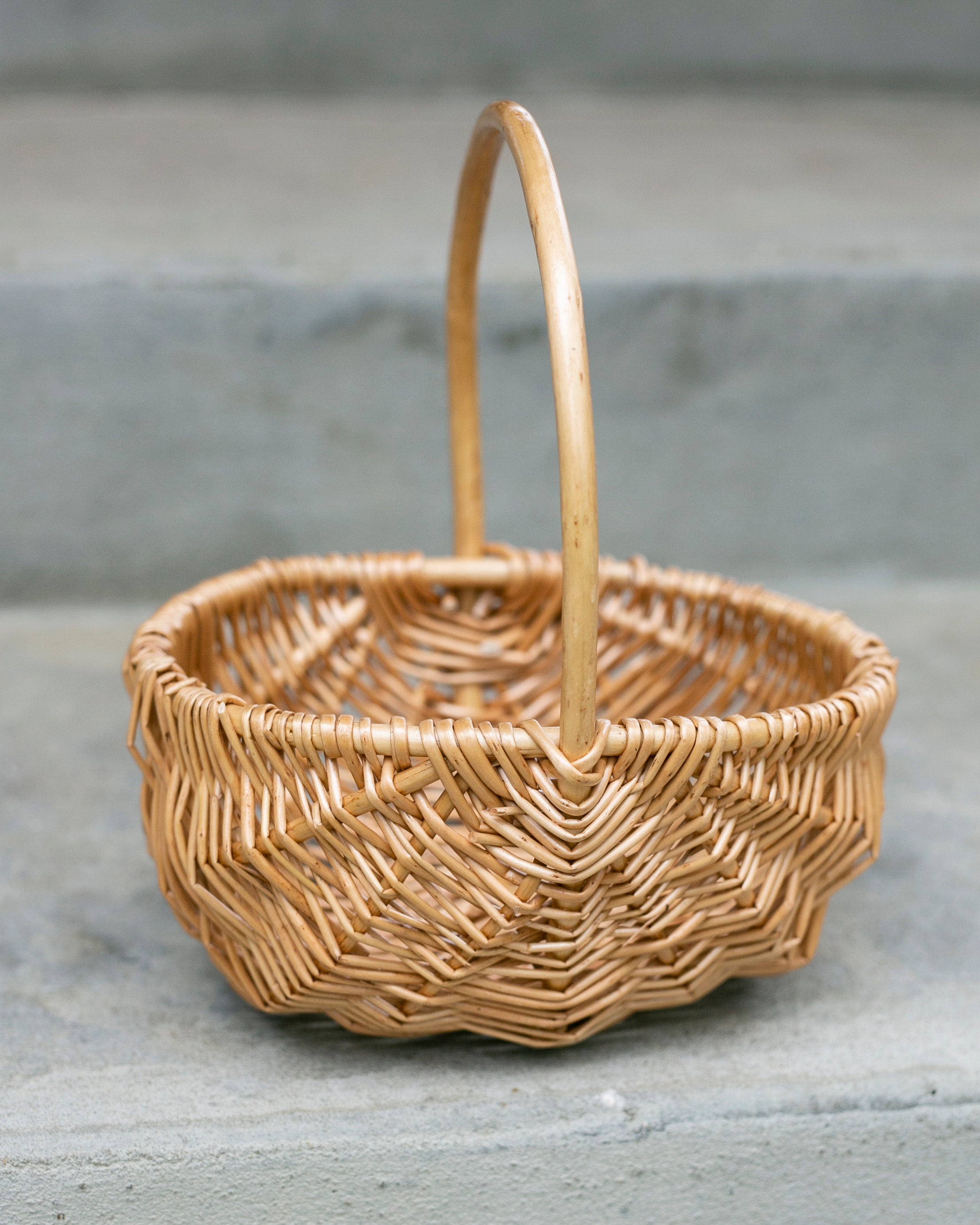 Peeled Willow Natural Wicker Basket Simple Oblong Basket Light Wood