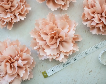 Dusty Pink Wildflower | Fabric Scalloped Edge Wildflower | Artificial Fabric Flower | Floral Hair Accessory | Salmon Millinery Fabric Flower