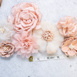 Fabric Flower Variety Bundle Blush Pink Flower Pack Soft Pink Fabric Flowers Rose & Blush Craft Flower Multipack Floral Grab Bag image 3