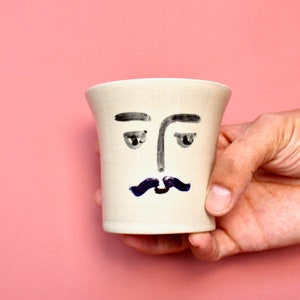 Mug Monsieur in sandstone, of French origin can be used in the morning for tea or coffee image 2