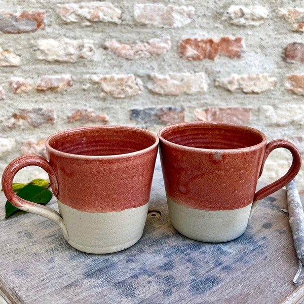 Mug à thé, à café, en céramique rose origine France