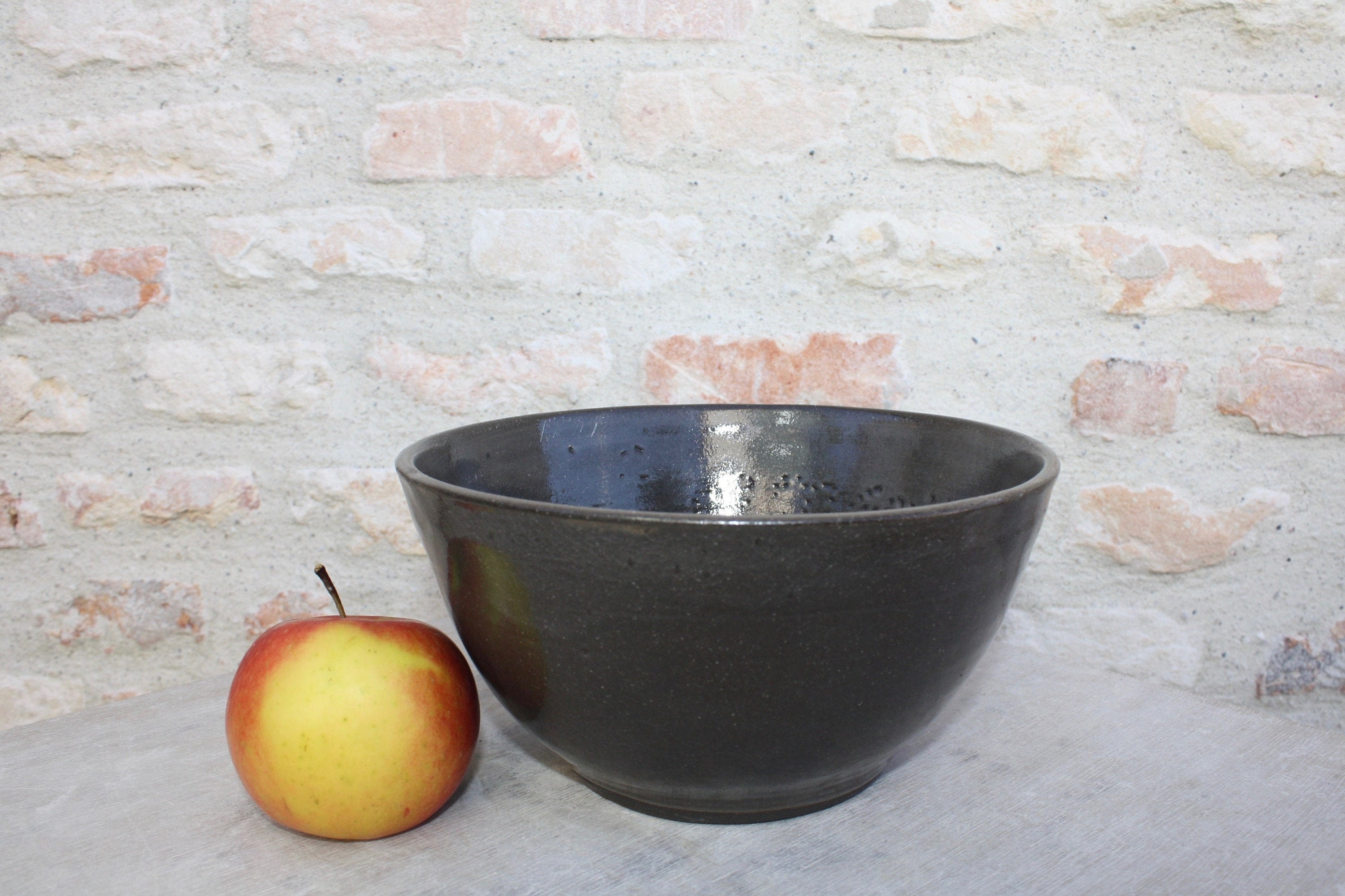 Saladier en Céramique Noir Fait à La Main France