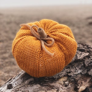 Gold Jumbo Knitted Pumpkin Pillow, rustic fall decor, accent pillow, oversized pumpkin pillow, coastal autumn decor