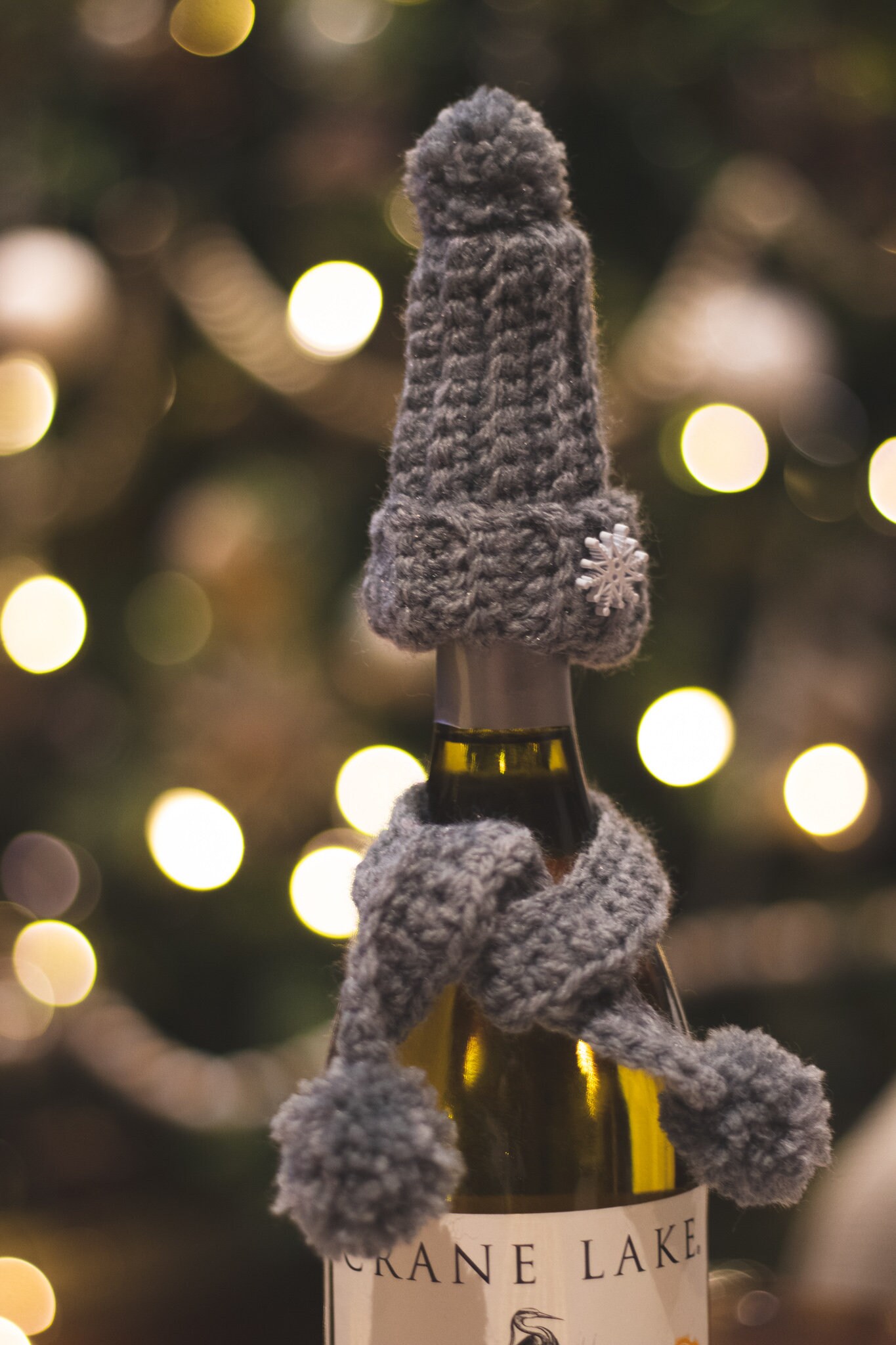 Gray Wine Bottle Hat and Scarf Crochet Wine Topper Wine Etsy Israel