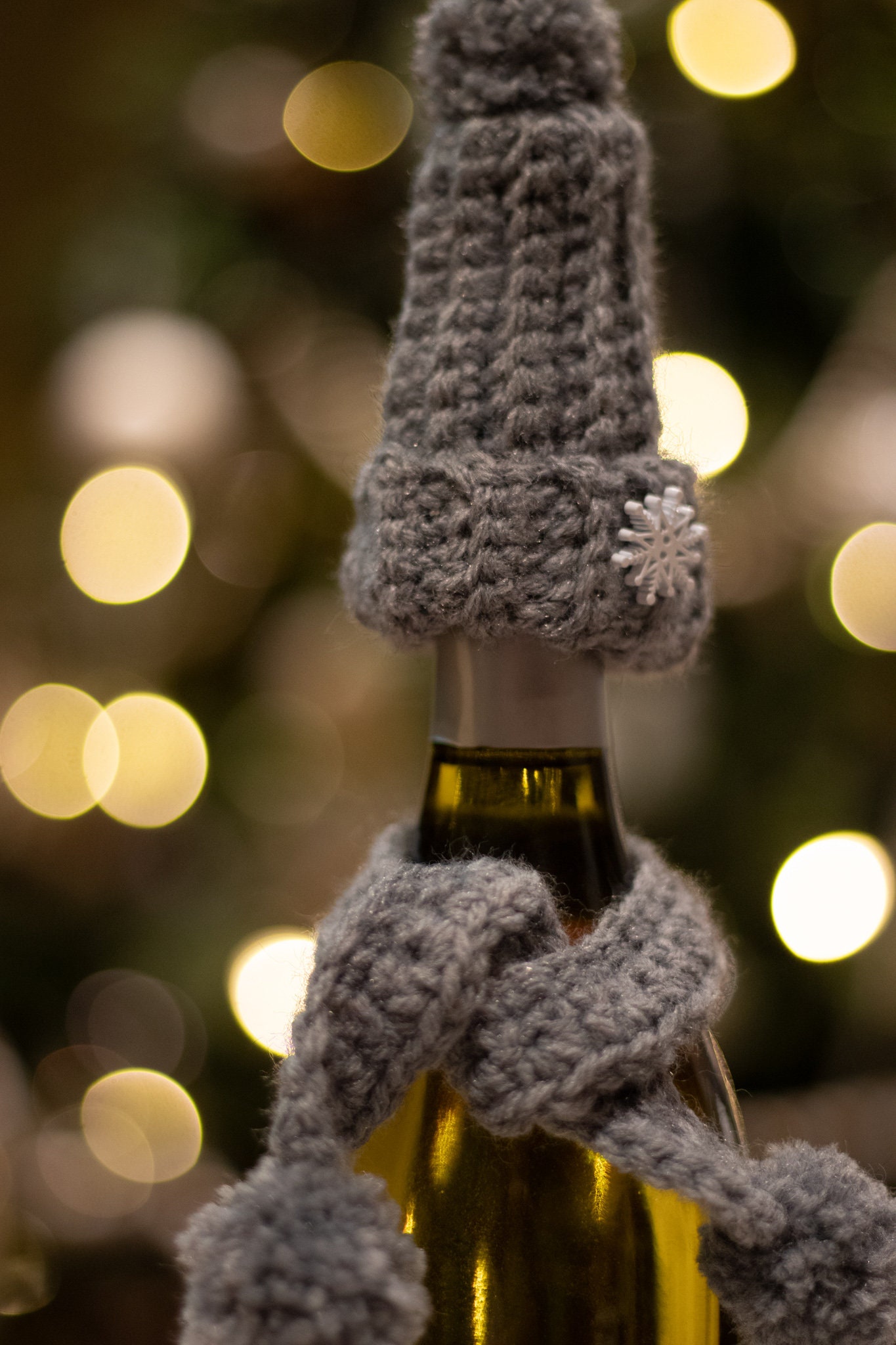 Gray Wine Bottle Hat and Scarf Crochet Wine Topper Wine Etsy Israel