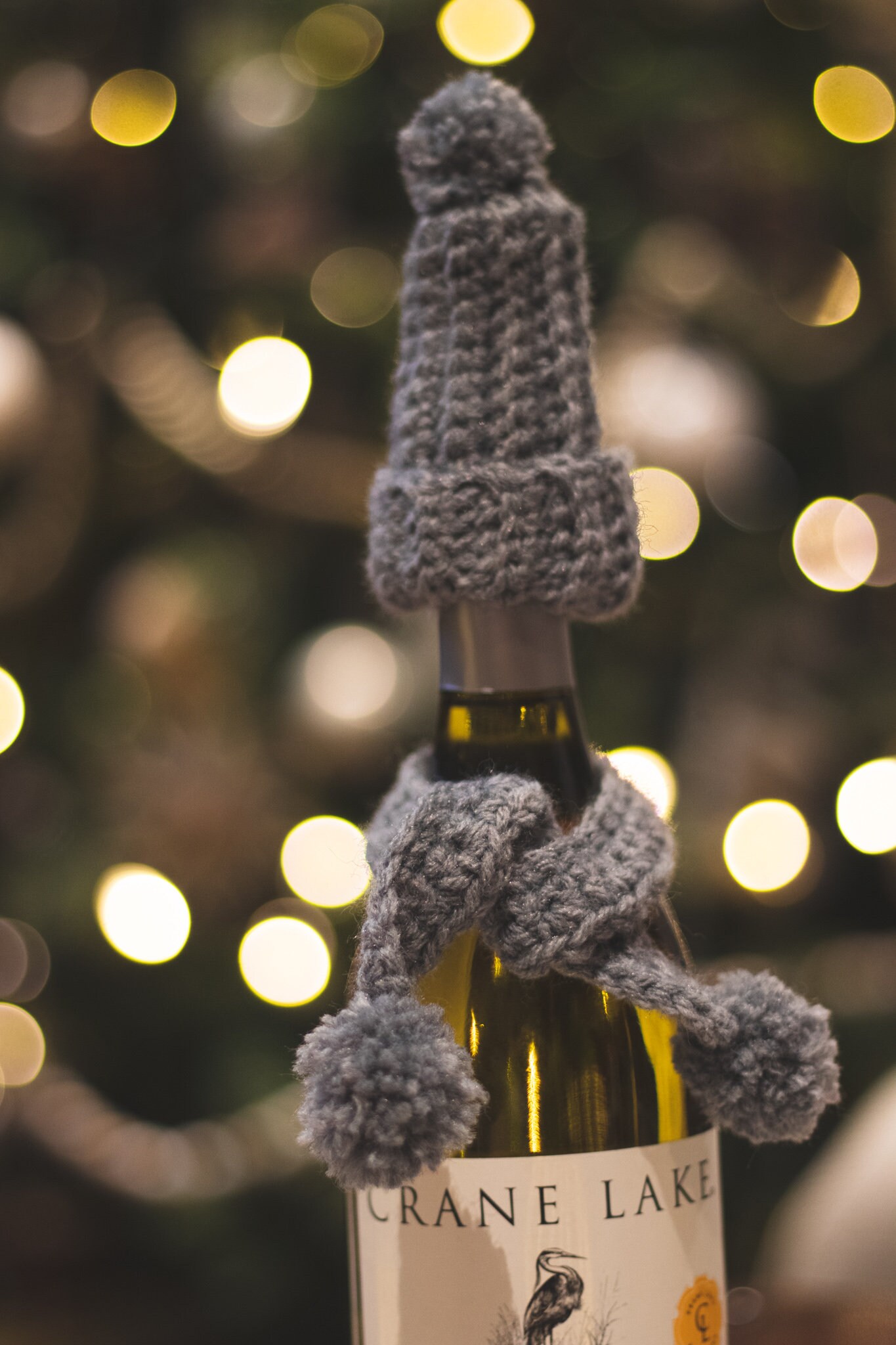 Gray Wine Bottle Hat and Scarf Crochet Wine Topper Wine Etsy Israel