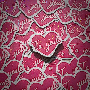 Autocollant en coeur Ta yeule