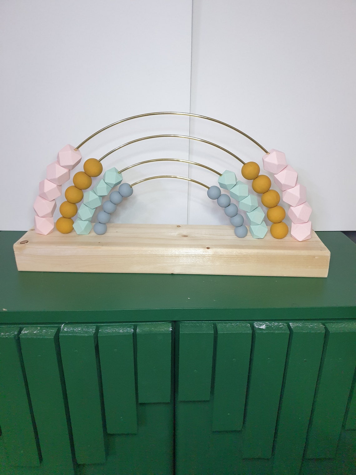Nautral Wood Rainbow Abacus Baby Nursery Toy Gender | Etsy