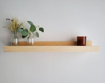 8"-36" wood photo ledge shelf / picture frame ledge / floating shelf / minimal display shelf / nursery shelves / decorative wall shelves