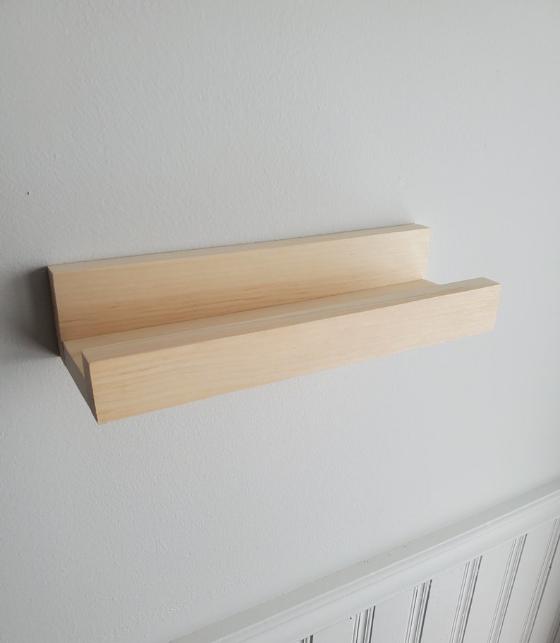 Narrow wood photo ledge shelf / picture frame ledge / floating Etsy