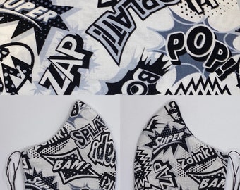 Superhero Masks with Integrated Non-Woven Filter Liner