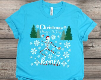 Christmas Skeleton Shirt, Festive Xmas Skeleton Shirt, Funny Christmas Skeleton Tee, Feeling Christmas But Dead Inside, Holiday Fashion Tee