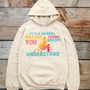 Barrel Racing Horse Hoodie For Rodeo Parents, Barrel Racing Cowgirl, Barrel Racer Daughter Sweatshirt For Supportive Barrel Racer Parents