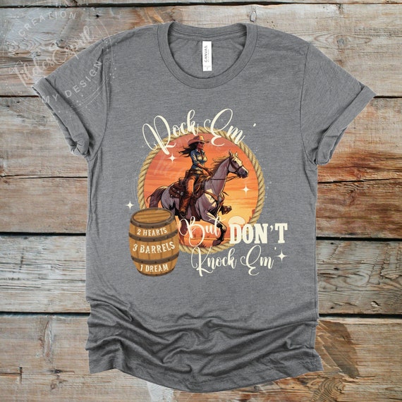 Horse Barrel Racing Cowgirl Flowers Tshirt Women Girls Horse Barrel Racing Cowgirl Flowers Tshirt Women Girls