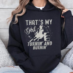 Barrel Racing Horse Hoodie For Rodeo Parents, Barrel Racing Cowgirl, Barrel Racer Daughter Sweatshirt For Supportive Barrel Racer Parents