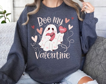 Valentine Holiday Gift Sweatshirt For Special Someone, Retro Ghost Valentine Sweater, Cute Heart Retro Ghost Valentine,Happy Valentine's Day