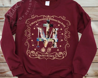 Miraculous Medal Sweatshirt: Marian Catholic Devotion Apparel