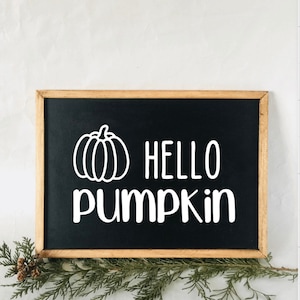 Autumn/fall decoration UK hello pumpkin sign physical sign farmhouse style image 1