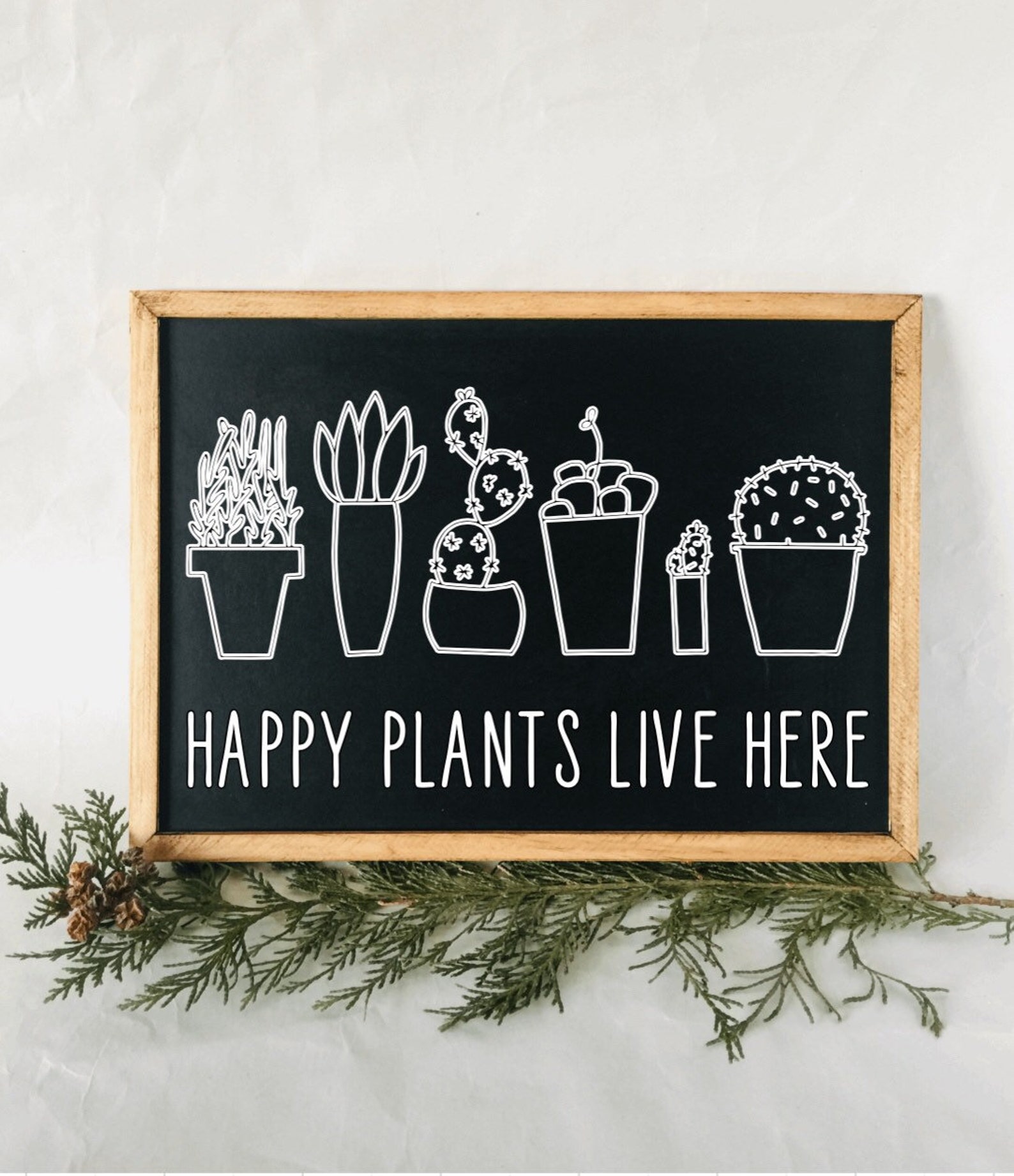 Happy Plants Live Here Blackboard Style Sign. Succulents Uk Etsy