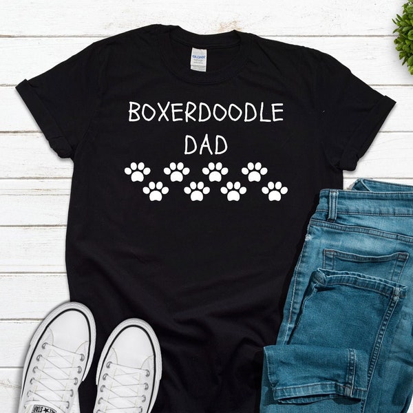 Boxerdoodle T-shirt, Boxerdoodle Dad Shirt, Heren Cadeau