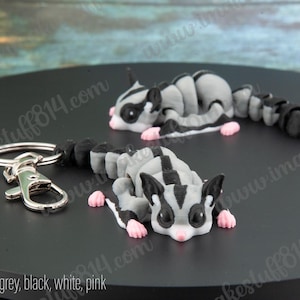 Sugar Glider 3d printed keychain, Just Because gift for sugar glider mom, sugar glider figurine, bag charm, for birthday, adhd fidget