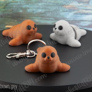 Seal 3d printed keychain, Just Because gift for seal lover, 3d seal, bag charm, seal collector gift, Birthday gift for her, seal gift