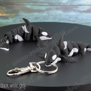 Orca 3d printed keychain, Just Because gift for orca lover, killer whale figurine, bag charm, for birthday, whale gift, adhd fidget
