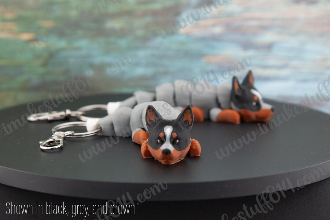 Australian Cattle 3d Printed Keychain, Just Because Gift for Dog Lover ...