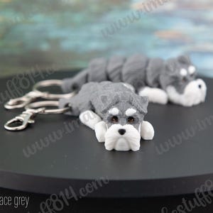 Schnauzer 3d printed keychain, Just Because gift for dog lover, 3d dog, bag charm, fidget, pet memorial, articulated animal, flexi keychain