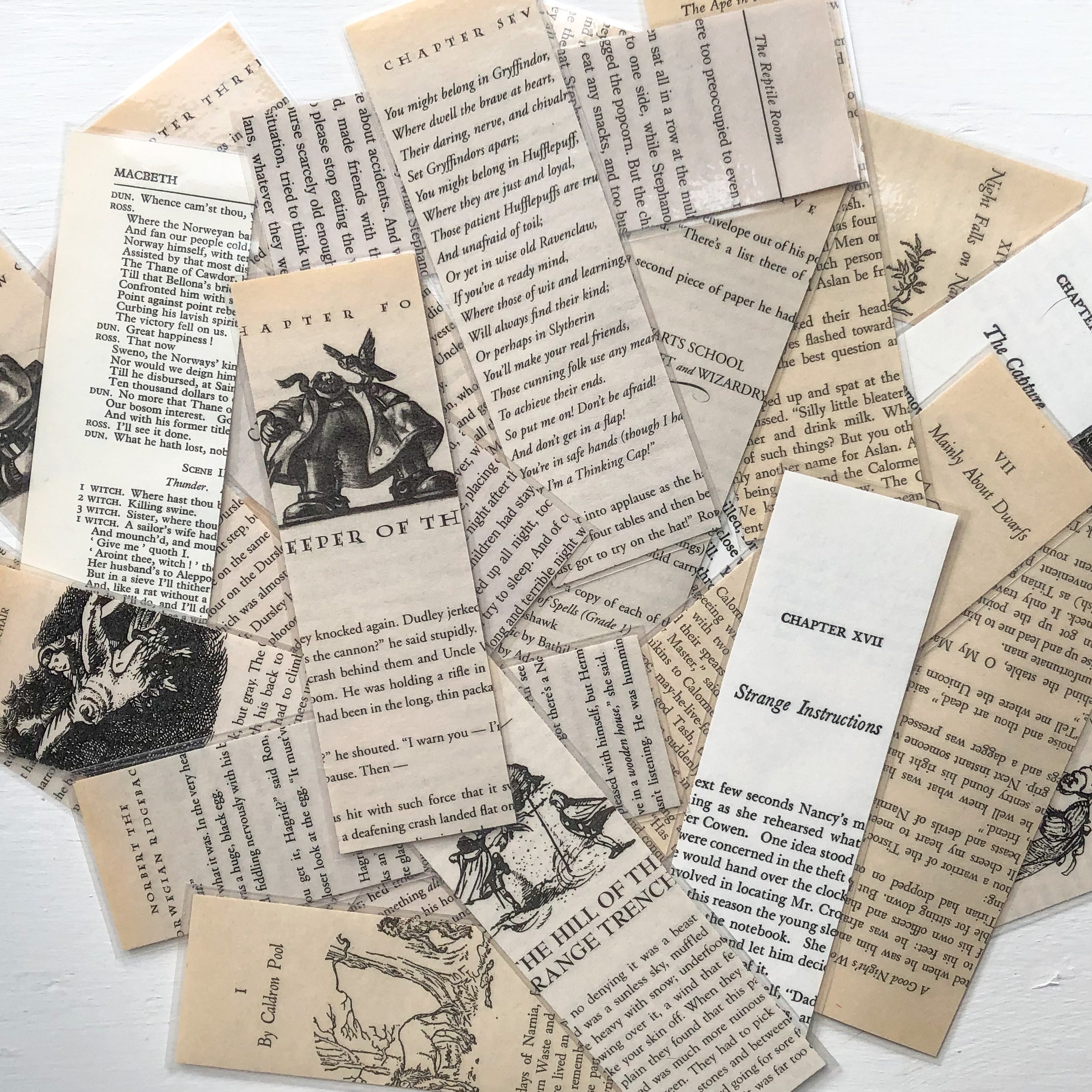 Flawed Bookmarks, Recycled from Thrifted Books