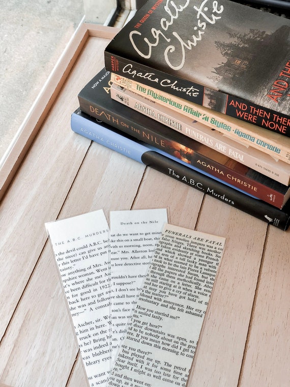 Agatha Christie Bookmarks Recycled from Thrifted Books | Etsy