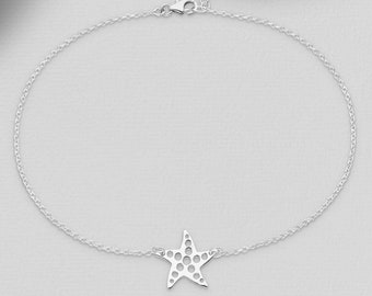 Starfish Anklet/ Star Anklet/ Ocean Anklet/ Ocean Star Anklet /Seastar Anklet /Sterling Silver Starfish Anklet