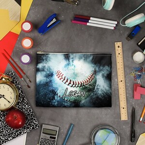 Baseball Pencil Case, Pencil Pouch, Kids Pencil Case, Zipper Pencil Pouch, Custom Pencil Case, Accessory Pouch, Back to School Supplies
