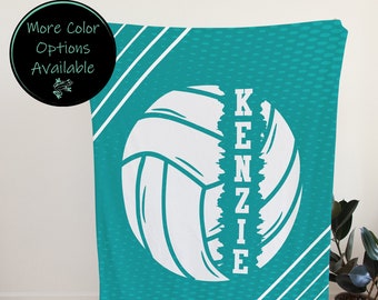 Personalized Volleyball Blanket with Name for Girls, Custom Volleyball Gift for Daughter or Granddaughter, Team and Coach Gift End of Season