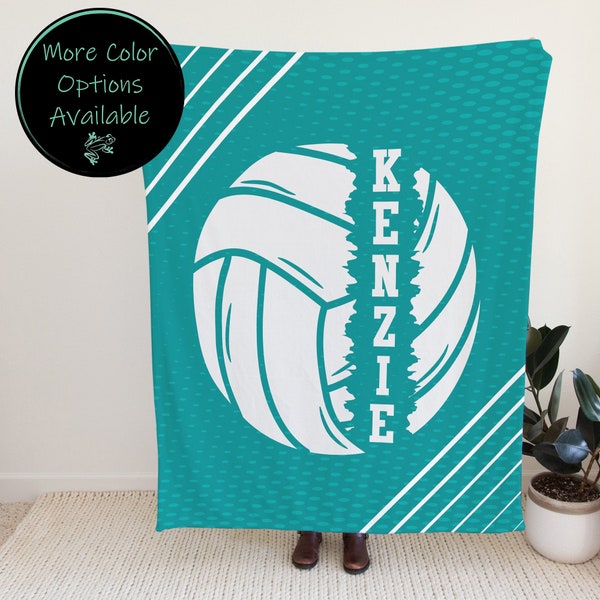 Personalized Volleyball Blanket with Name for Girls, Custom Volleyball Gift for Daughter or Granddaughter, Team and Coach Gift End of Season