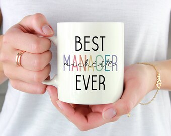 Taza personalizada "El mejor gerente de la historia", personalizable, para gerente, regalo para gerente, con nombre personalizado, para compañero de trabajo, para jefe.