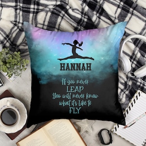 Personalized Gymnastics Throw Pillow, Custom Gymnastics Pillow, Gymnastics Gift, Gymnastics Room Decor, Christmas Gift for Daughter