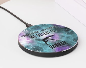 Gymnastics Gift for Girls, Custom Phone Charger, Personalized Gift for Daughter, Christmas Gift for Granddaughter, Wireless Charger