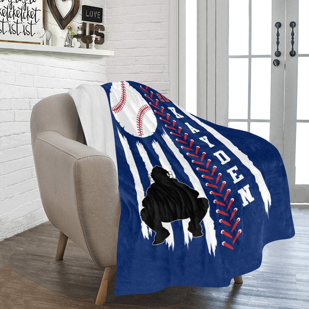 Baseball Blanket Personalized Baseball Gift for Boys Etsy