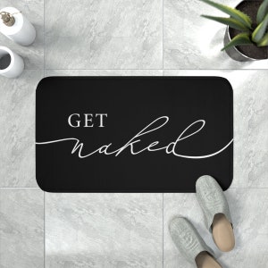 Get Naked Bath Mat, Black Bath Mat, Get Naked Decor, Bathroom Rug, Memory Foam Bath Mat, Get NakedBath Mat, Bathroom Decor, Cute Bath Mat image 2