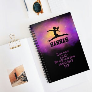 Gymnastics Gift for Girls, Gymnastics Notebook, Personalized Notebook for Kids, Team Gifts, Competition Gift, Gymnastics Journal, State Gift