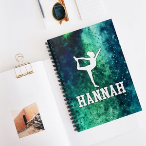 Gymnastik Geschenk für Mädchen, personalisiertes Notizbuch für Kinder, Spiralblock, Geschenk für Enkelin, Weihnachtsgeschenk für Tochter, Weihnachten