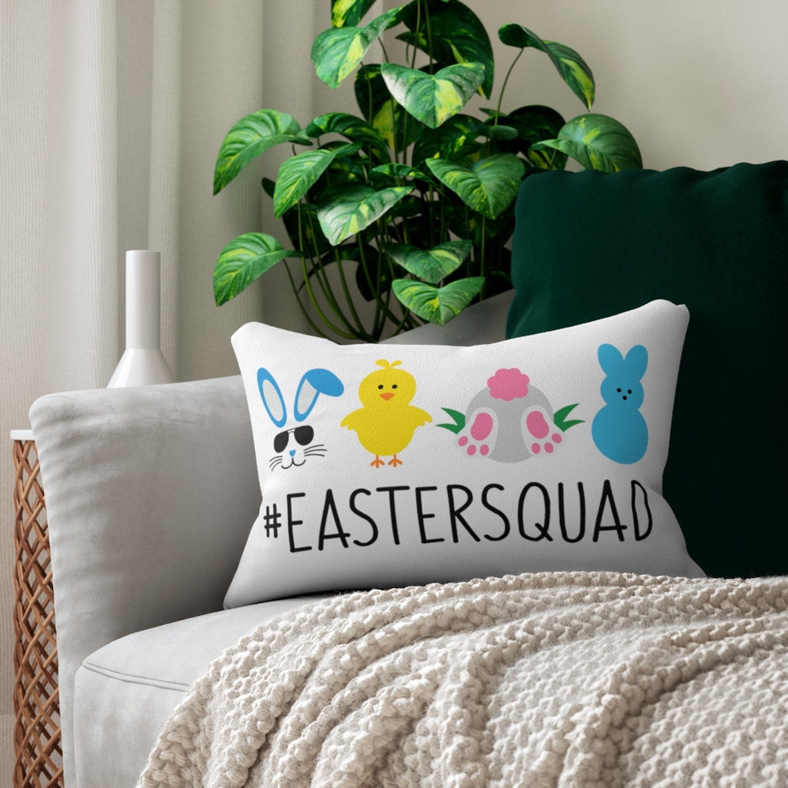 Easter Squad Lumbar Pillow Easter Pillow Cute Easter Pillow Etsy