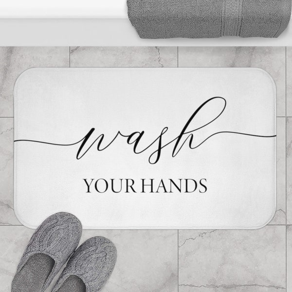 Wash Your Hands Bathroom Rug Etsy