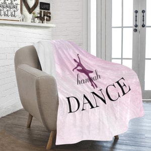 Dance Blanket Personalized, Ballet Blanket, Ballet Gift for Teens, Ballet Gift for Girls, Custom Dance Blanket, Ballerina Blanket