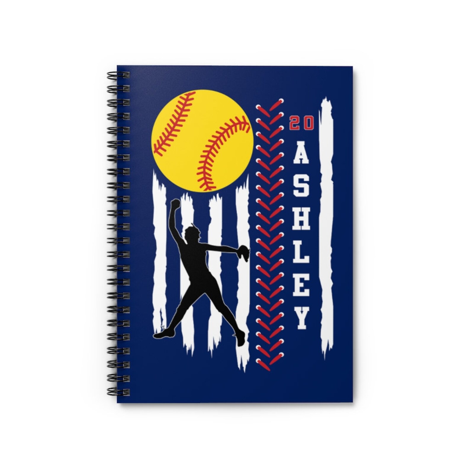 Softball Notebook, Personalized Notebook for Kids, Softball Gift for ...