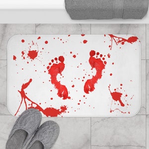 Bloody Footprint Halloween Bath Mat, Halloween Bathroom Decor, Scary Bathroom, Horror Decor, Spooky Season, Fall Bath Mat, Bathroom Rug