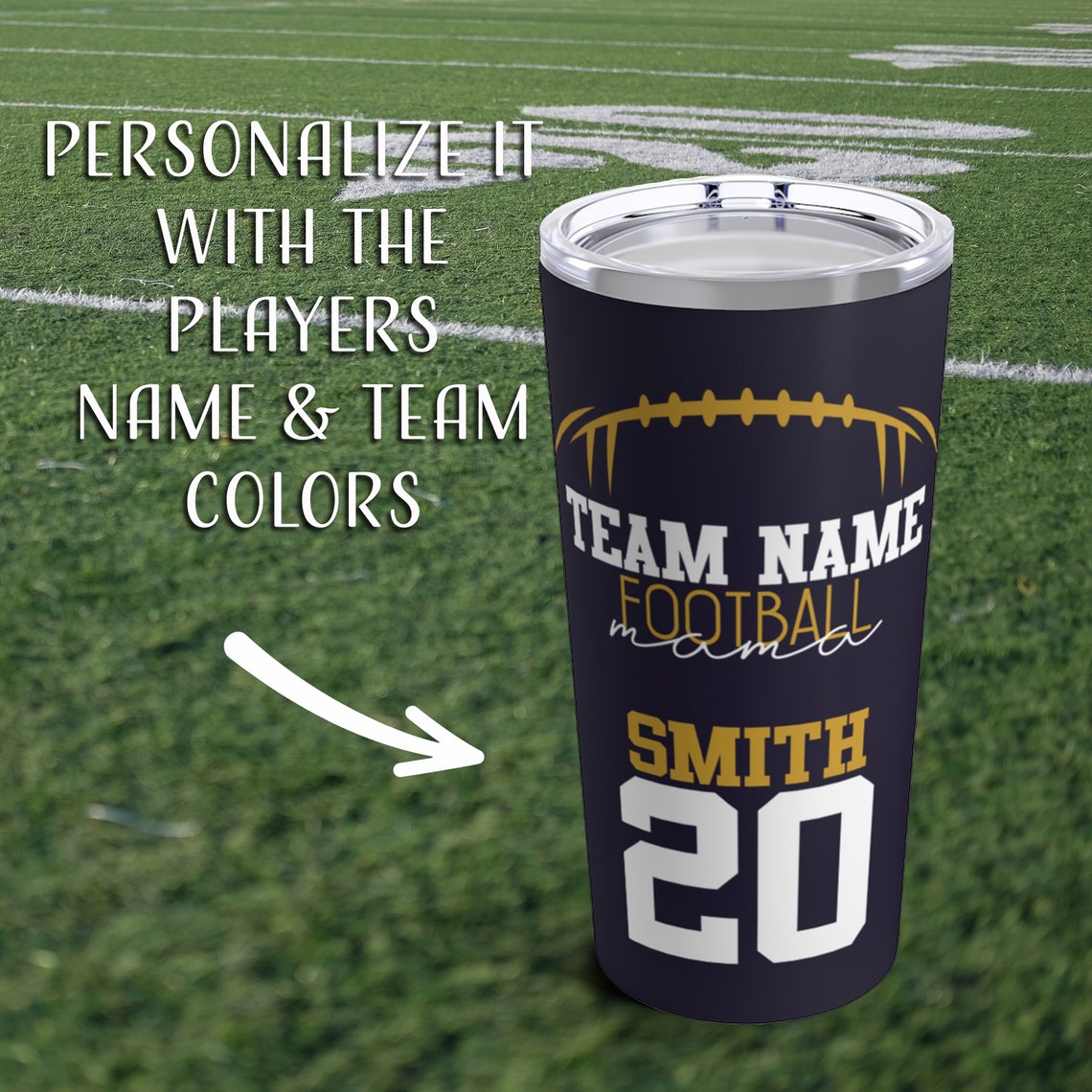 Football Mom Tumbler Personalized Football Mama Gift High Etsy